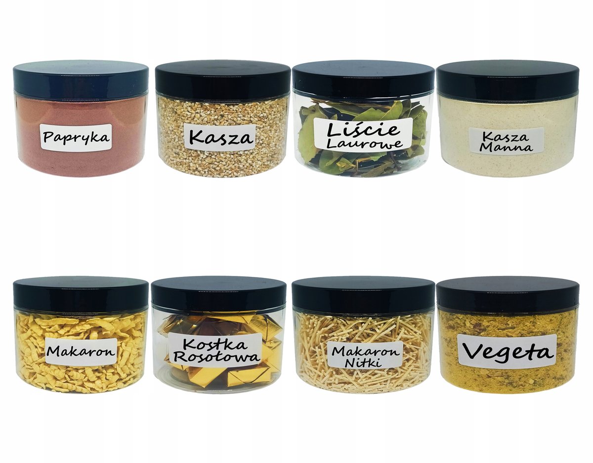 Pojemniki na żywność, słoik plastikowy na przyprawy 0,5l, 8 szt.