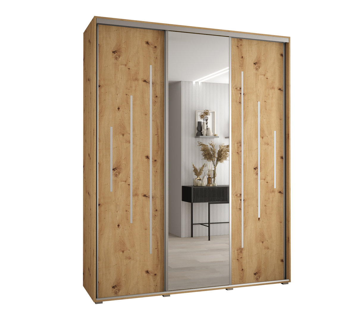 Szafa przesuwna wysoka Davos 13 200 gł. 60 artisan + artisan + srebrny