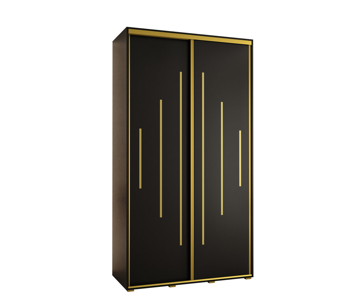 Szafa przesuwna wysoka Davos 12 130 gł. 60 czarny + czarny + złoty / Abiks Meble