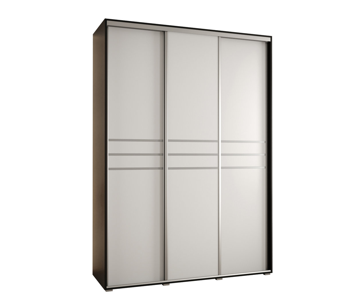 Szafa przesuwna wysoka Davos 10 180 gł. 45 czarny + biały + srebrny