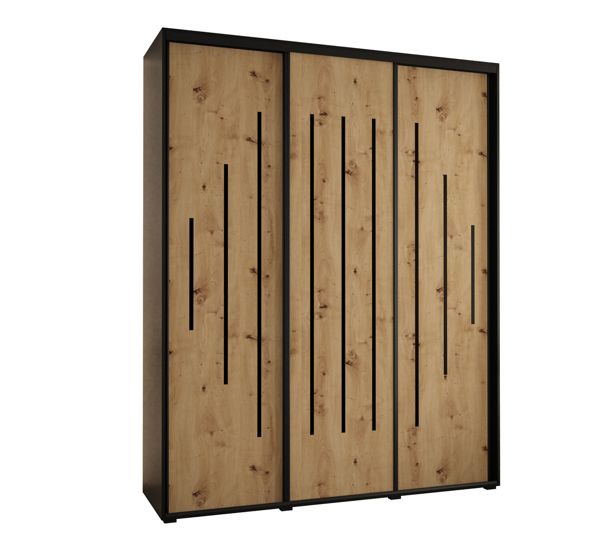 Szafa przesuwna wysoka Davos 12 200 gł. 45 czarny + artisan + czarny