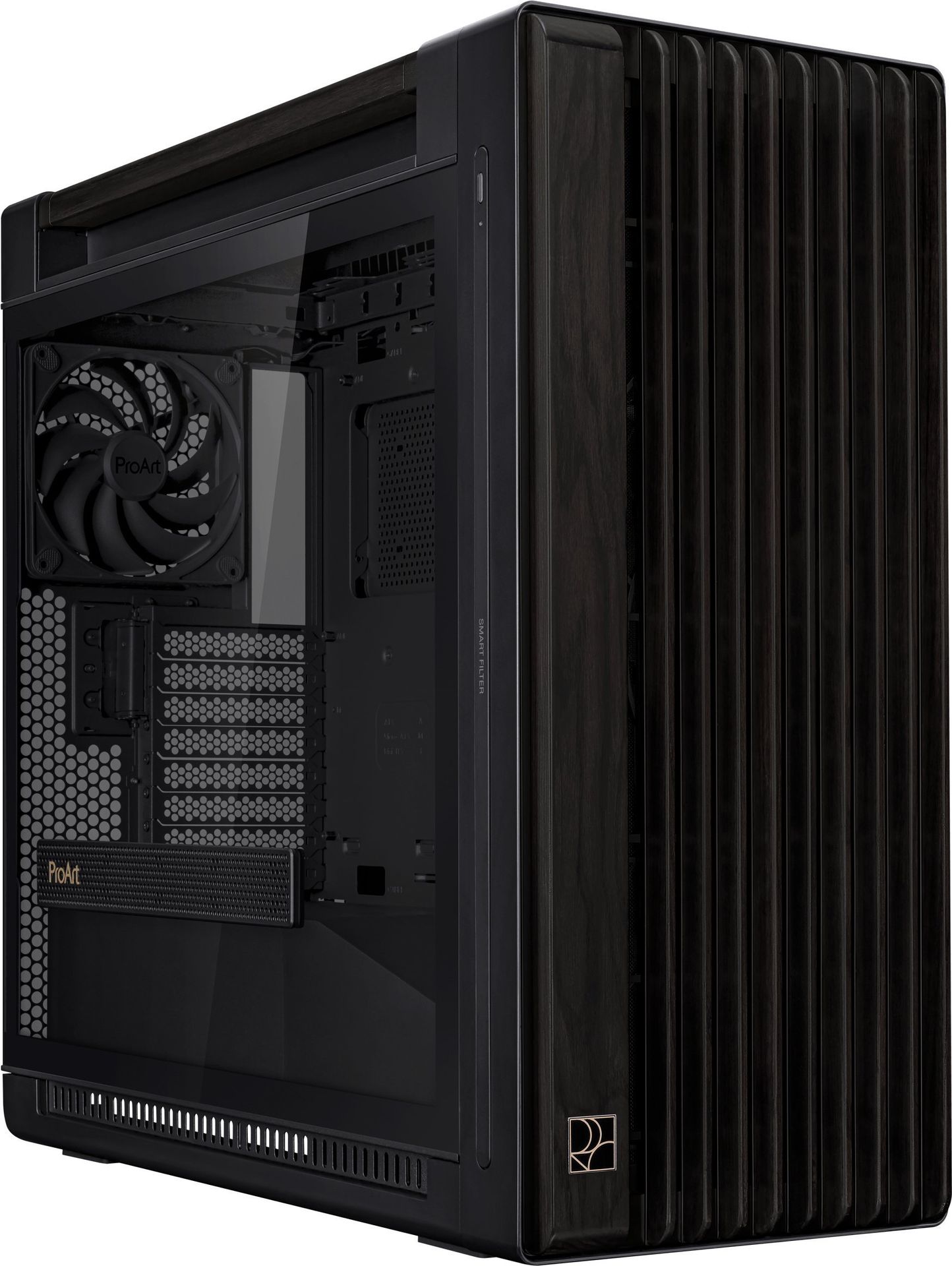 Obudowa Asus ASUS case PROART PA602 WOOD TG PWM BLACK, Mid Tower, průhledná bočnice, černá
