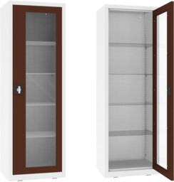 NSML.101.9010.8016 szafa lekarska 1-skrzydłowa 1-komorowa biało-brązowa