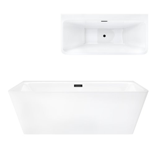 Wanna akrylowa, przyścienna wolnostojąca Iseo Corsan 160 cm korek klik-klak grafit