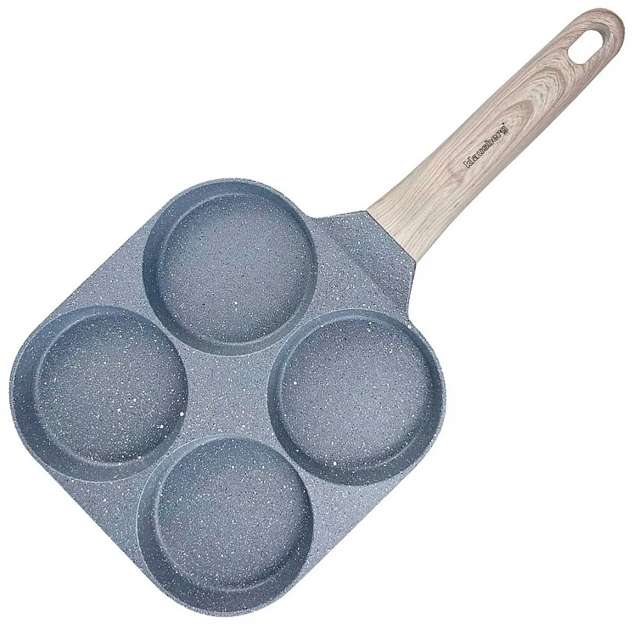 Szara patelnia do jajek z 4 wgłębieniami F5-E79