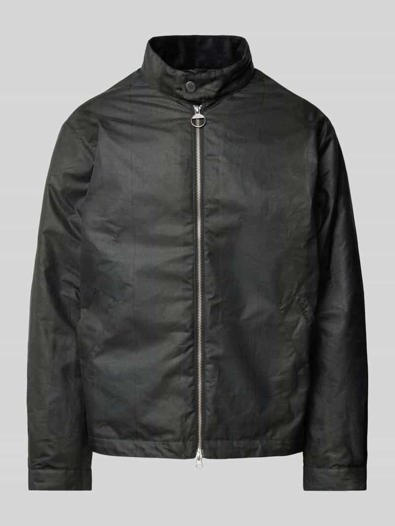Kurtka z dwustronnym zamkiem błyskawicznym model ‘Check Harrington Wax’