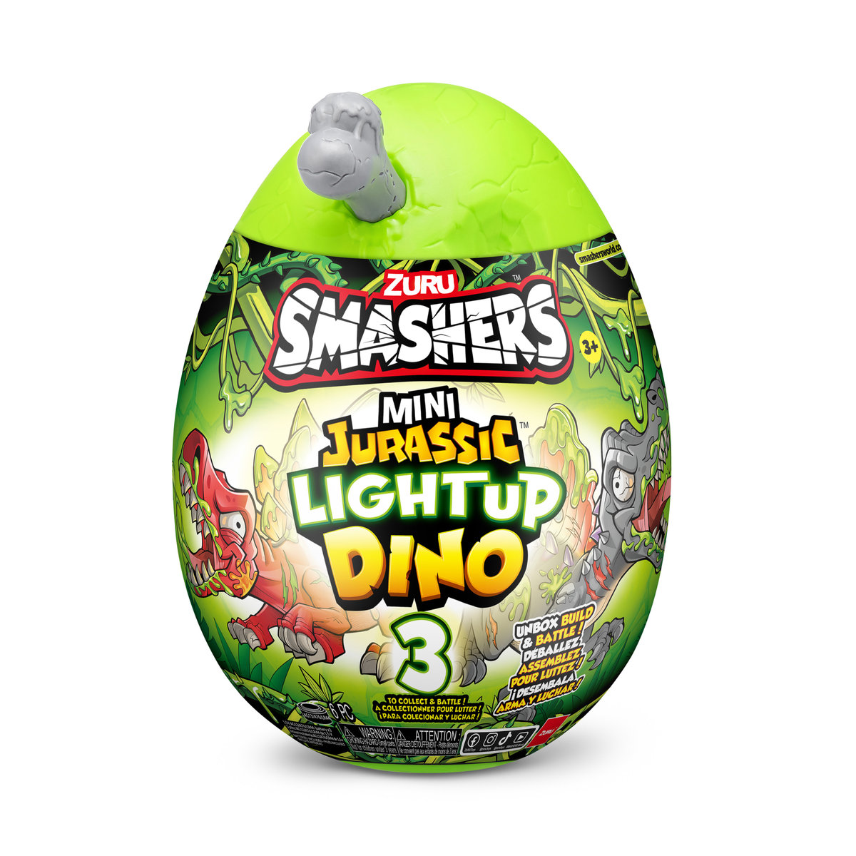 Dino Smashers Jurrasic Mini Light Up- Jajo Dinozaura