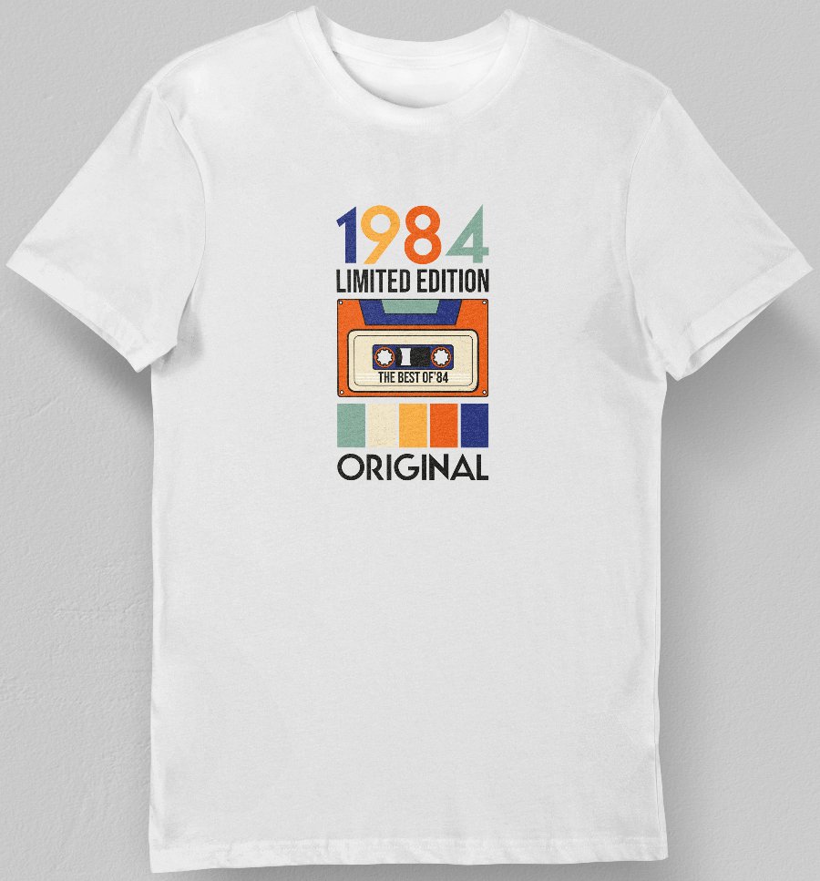Koszulka męska na 40 urodziny vintage 1984 limited edition biała L