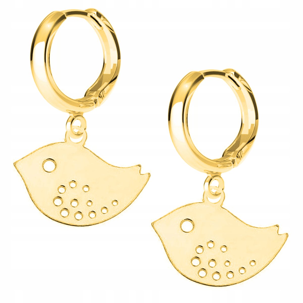 Kolczyki złote Ptak Zwierzę Ptaszek Bird 925