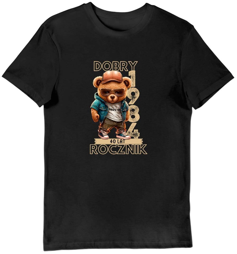 Koszulka na 40 urodziny dobry rocznik 1984 czarna 3XL