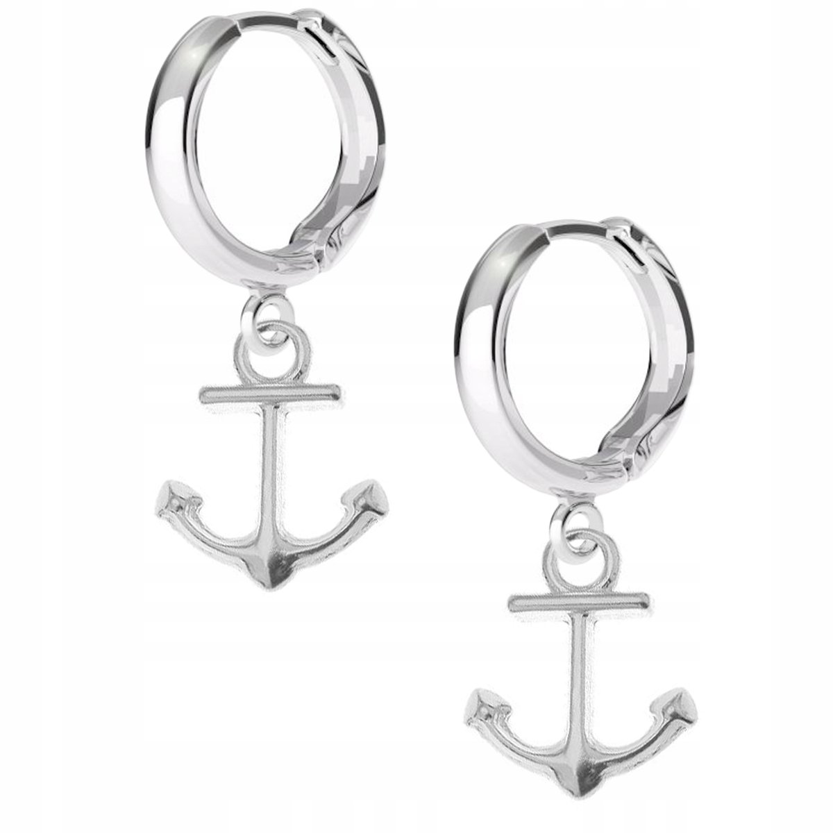 Kolczyki srebrne Kotwica Morze Statek 925