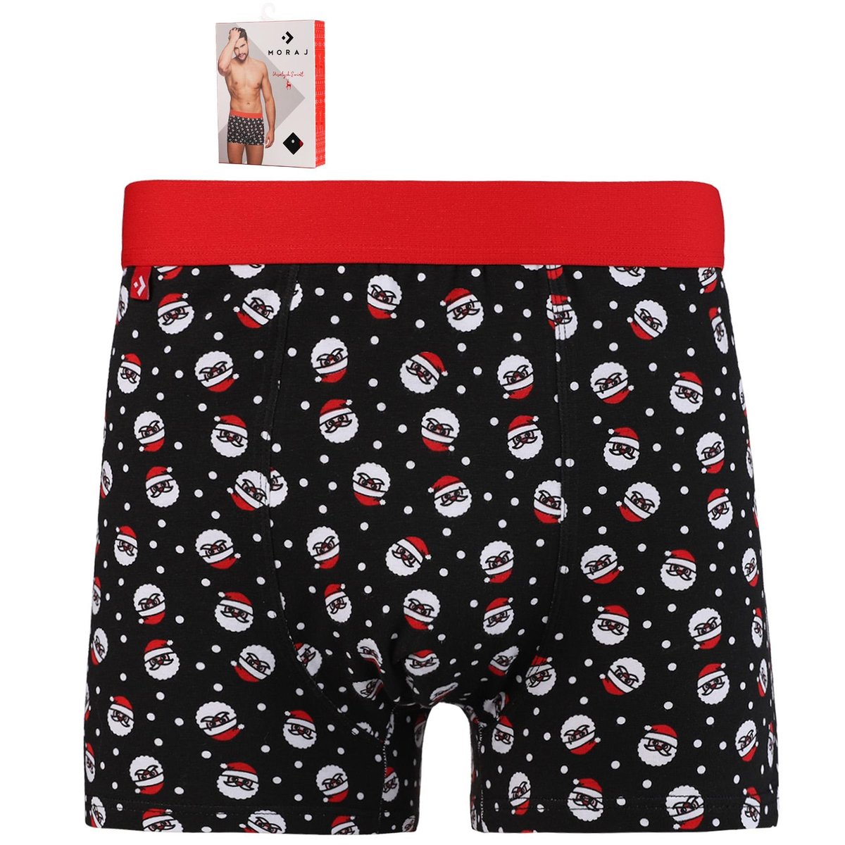 Bokserki Męskie Bawełna W Świąteczne WZORY NA PREZENT DLA NIEGO MORAJ - L