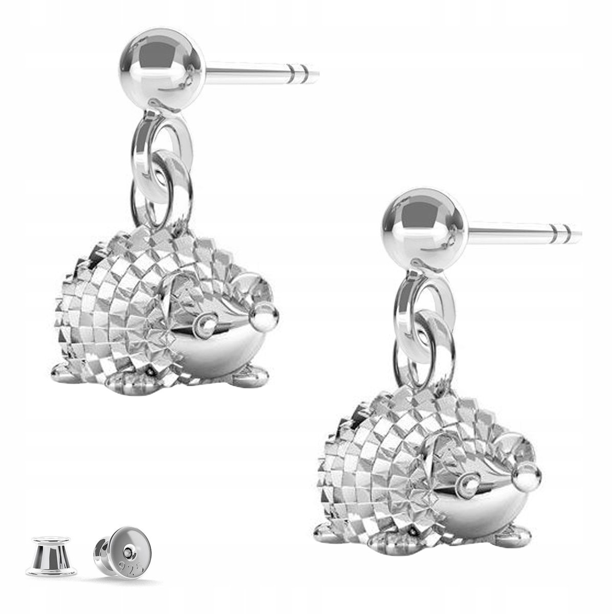 Kolczyki srebrne Jeż Jeżyk Zwierzę 925