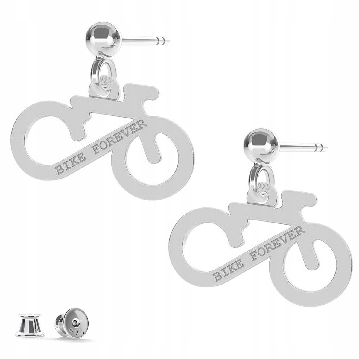 Kolczyki srebrne Rower Bike Forever 925