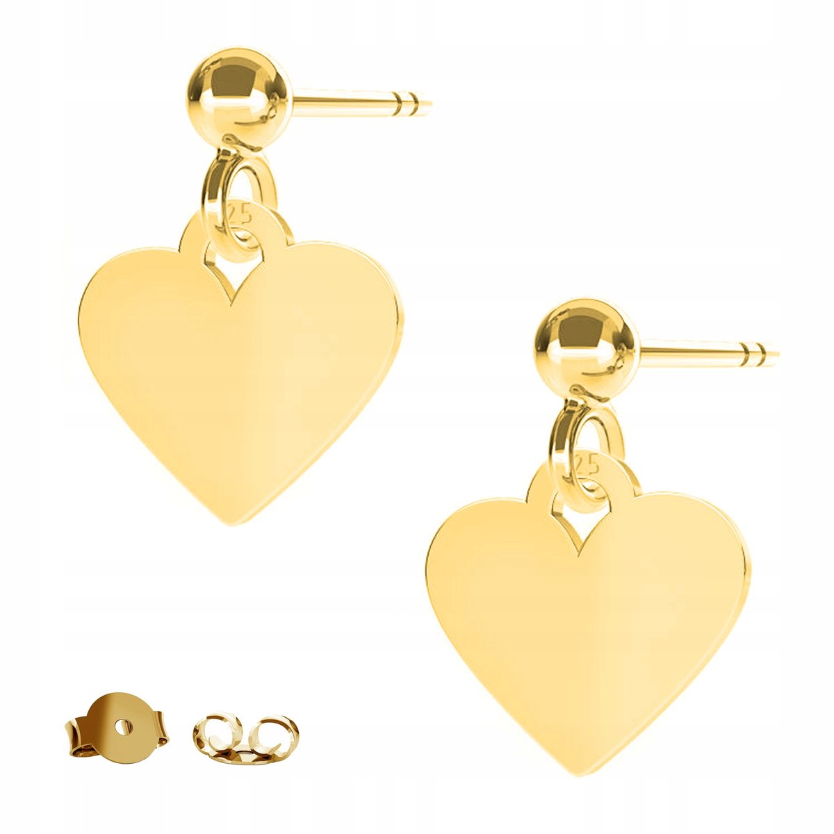 Kolczyki złote Mini Serce Heart 925