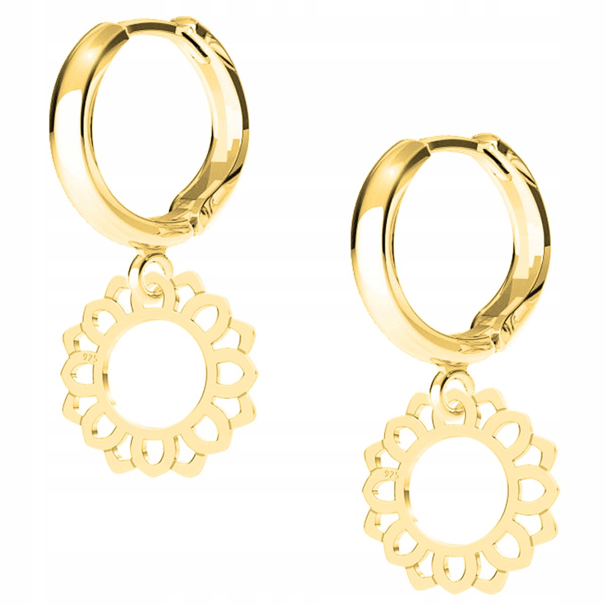 Kolczyki złote Rozeta Kwiat 925