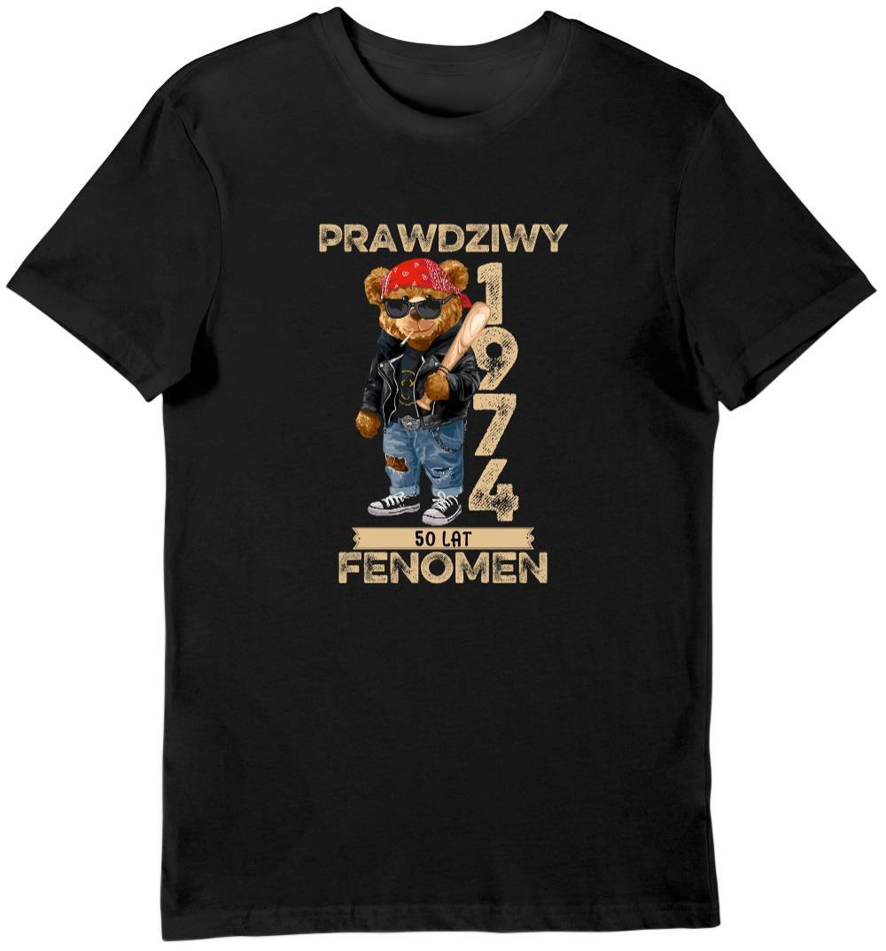Koszulka na 50 urodziny 50 lat prawdziwy fenomen czarna 2XL