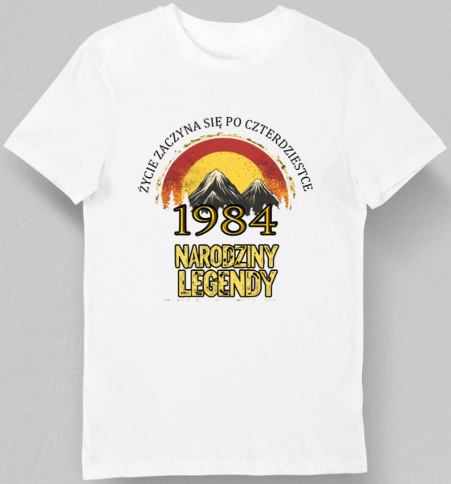 Koszulka męska 40 urodziny 1984 narodziny legendy prezent na 40 lat S
