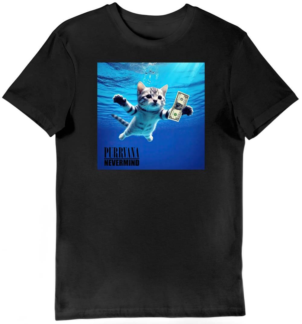 Koszulka kot nirvana basen czarna S