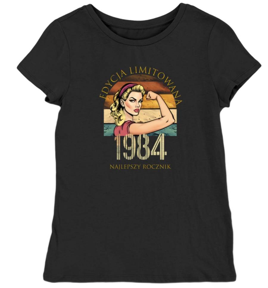 Koszulka damska 1984 najlepszy rocznik 40 lat edycja limitowana prezent XL