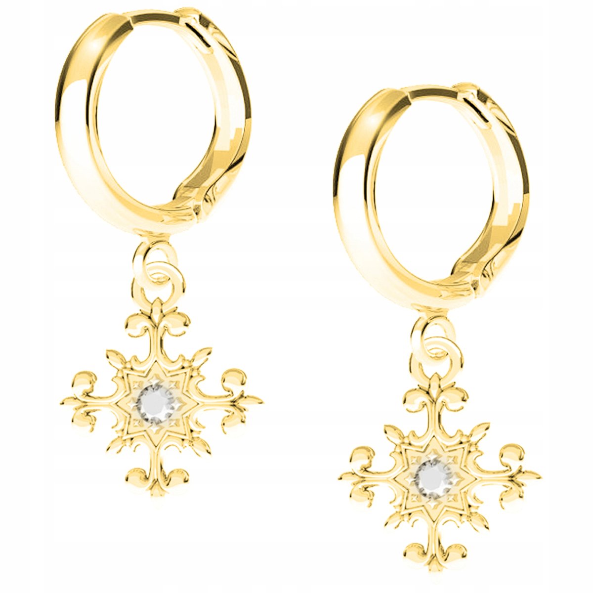 Kolczyki złote Krzyż Krzyżyk 925