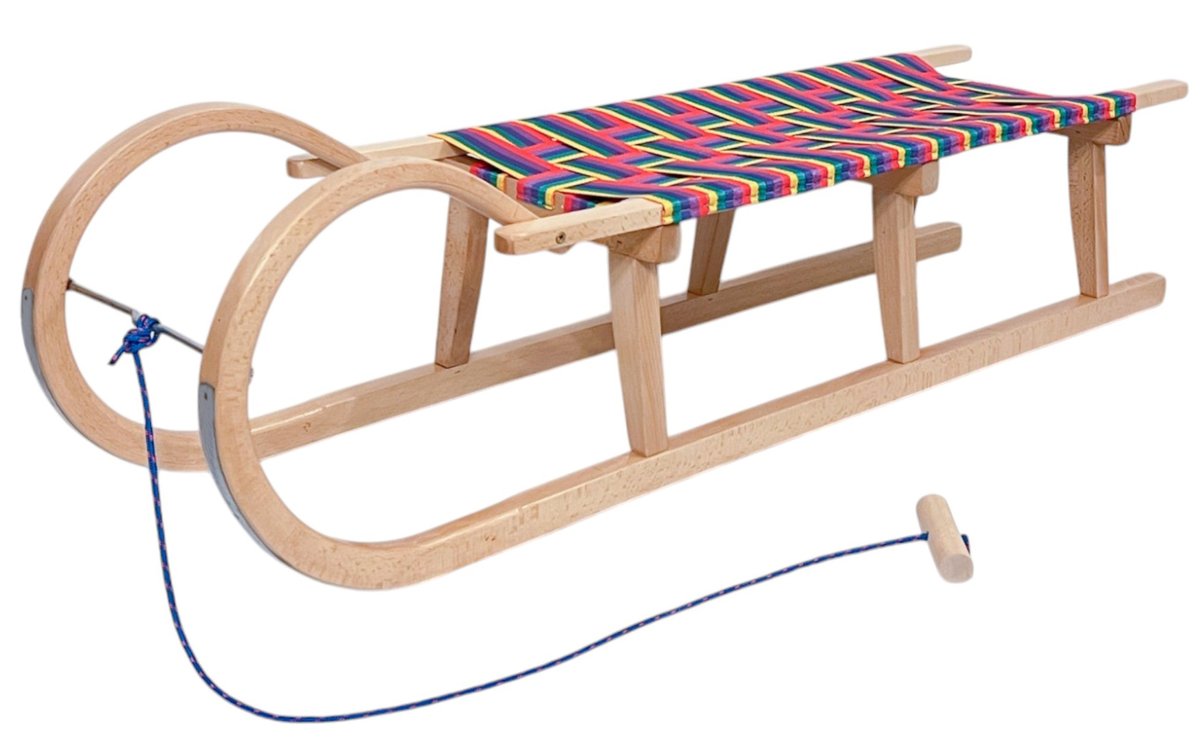 Duże drewniane SANKI dwuosobowe na płozach 120 cm SOLIDNE sanie drewniane