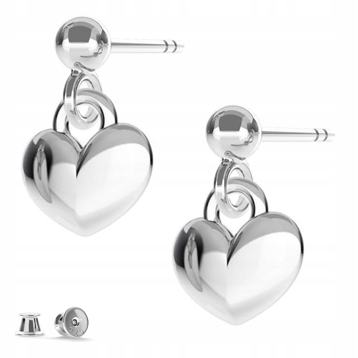 Kolczyki srebrne Małe Serce Serduszko 925