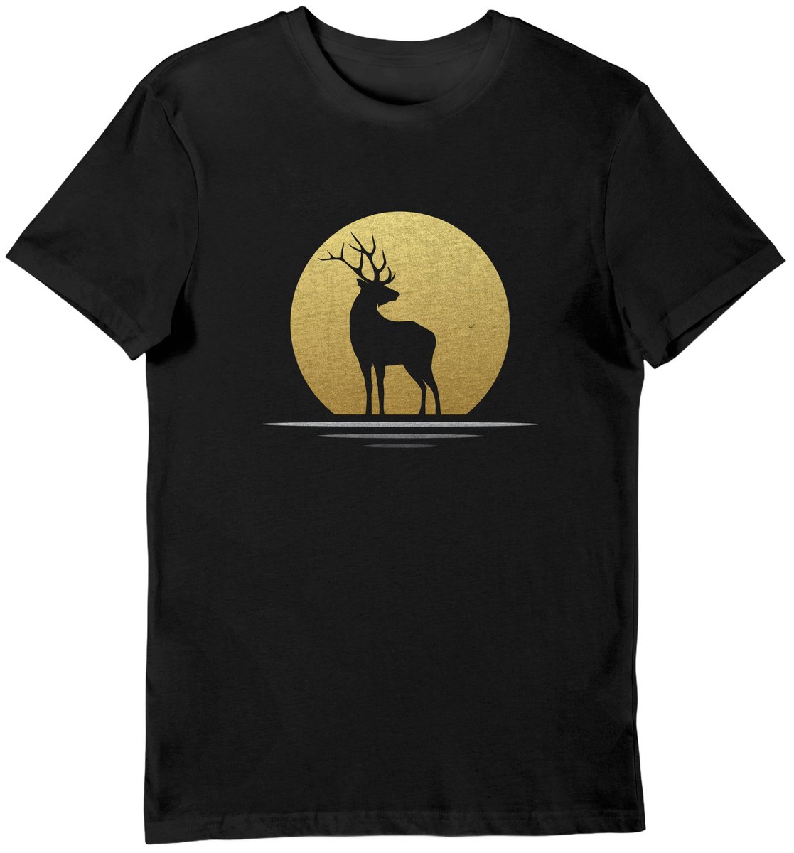 Koszulka z jeleniem czarna 2XL