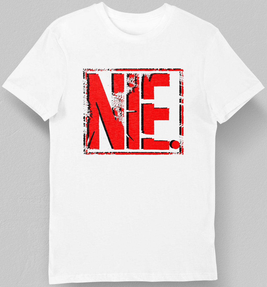 Koszulka męska z napisem NIE biała M