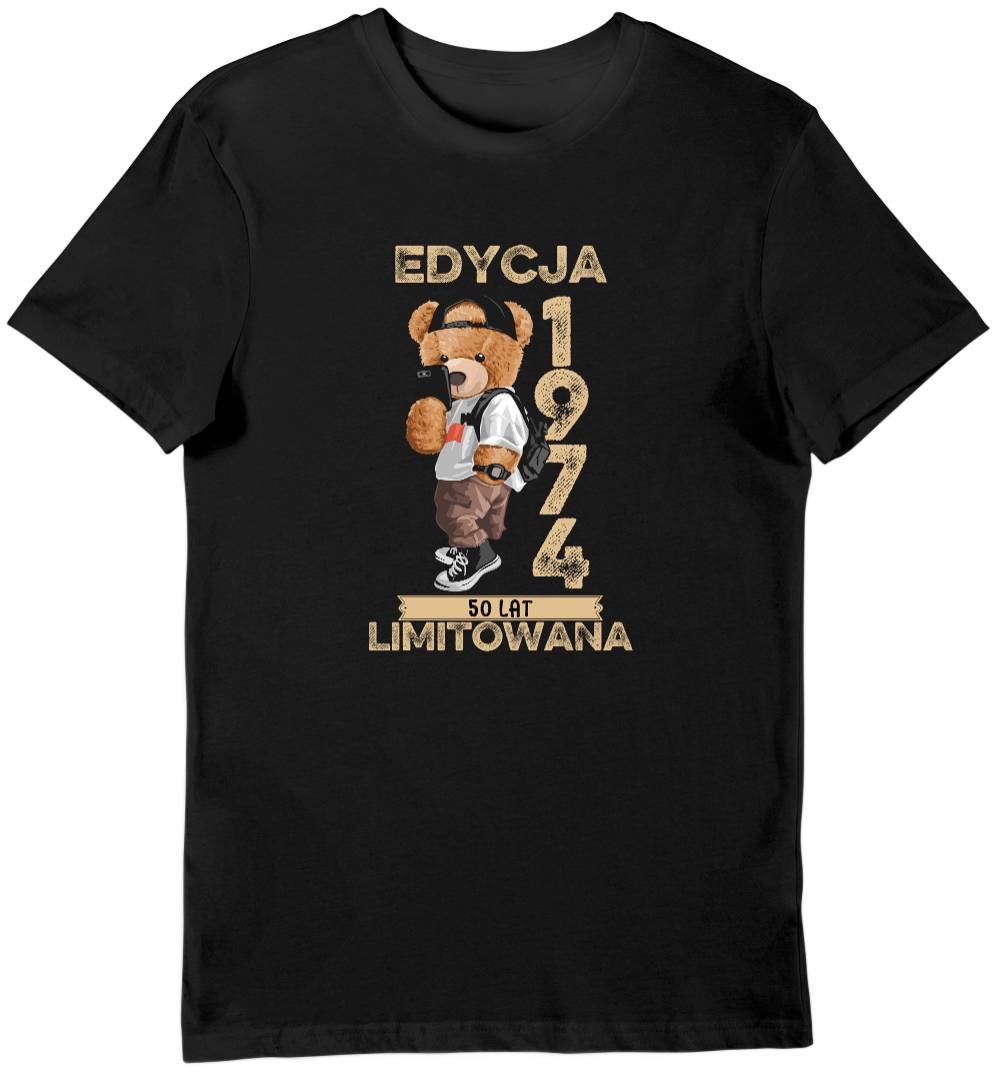 Koszulka na 50 urodziny edycja limitowana 1974 czarna L