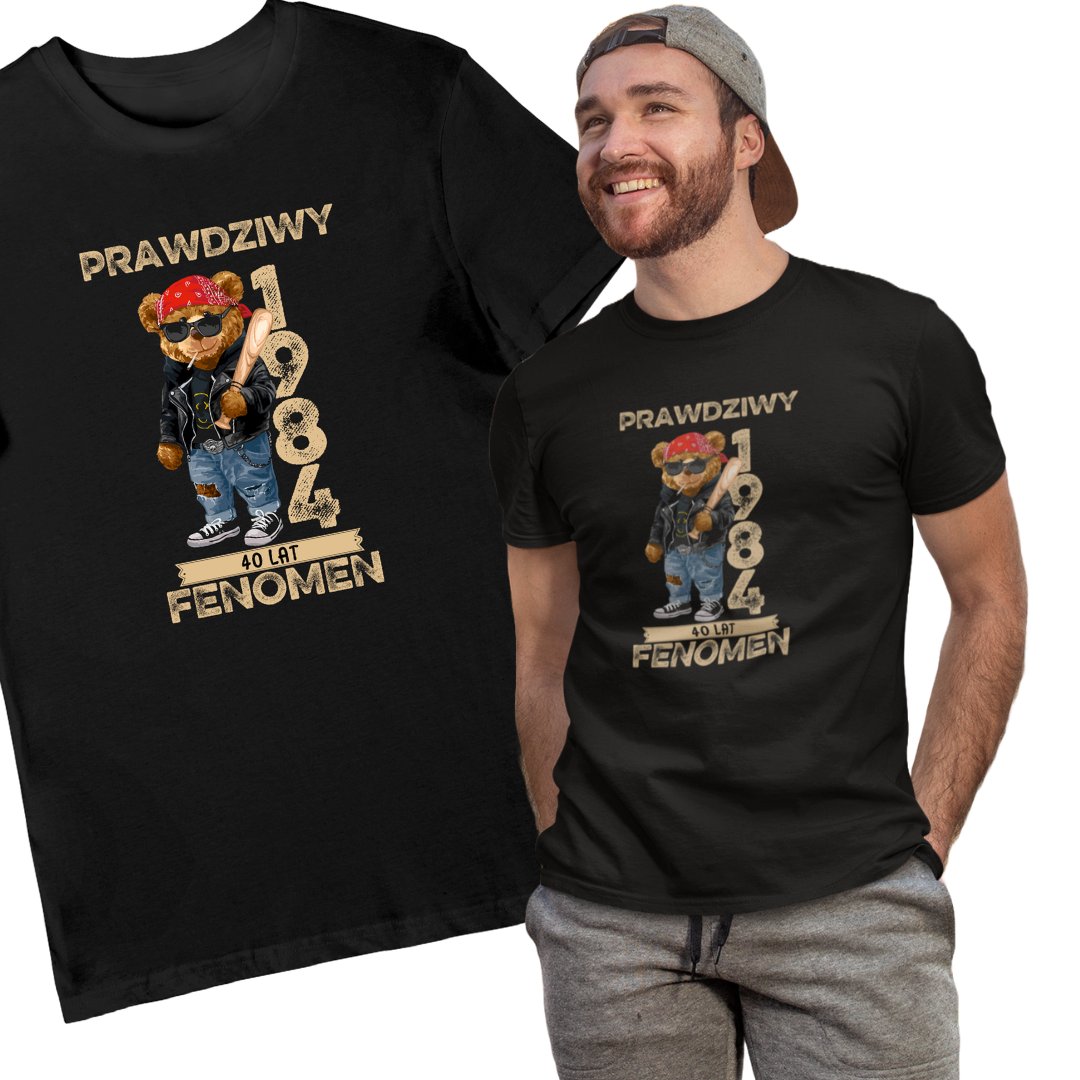 Koszulka na 40 urodziny 1984 prawdziwy fenomen czarna 3XL