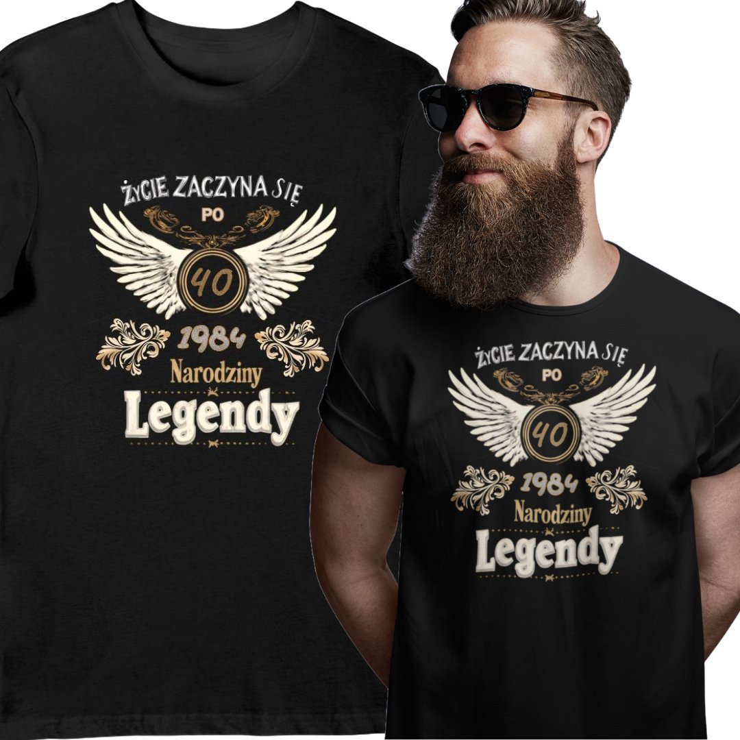 Koszulka na 40 urodziny życie zaczyna się po 40, 1984 narodziny legendy XL