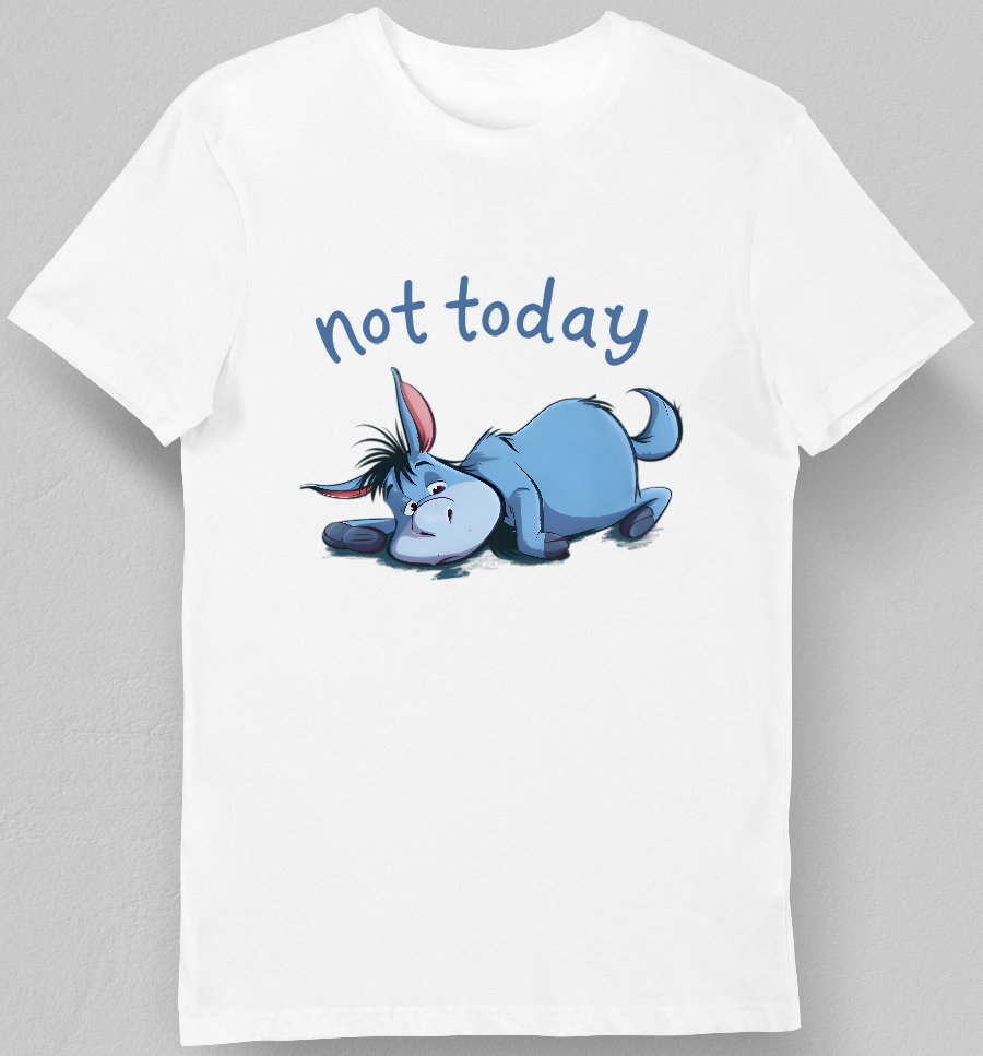 Koszulka męska z napisem not today biała XL