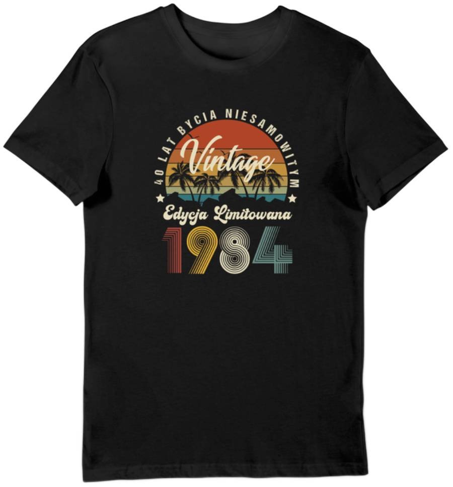 Koszulka na 40 urodziny 1984 40 lat bycia niesamowitym czarna 3XL