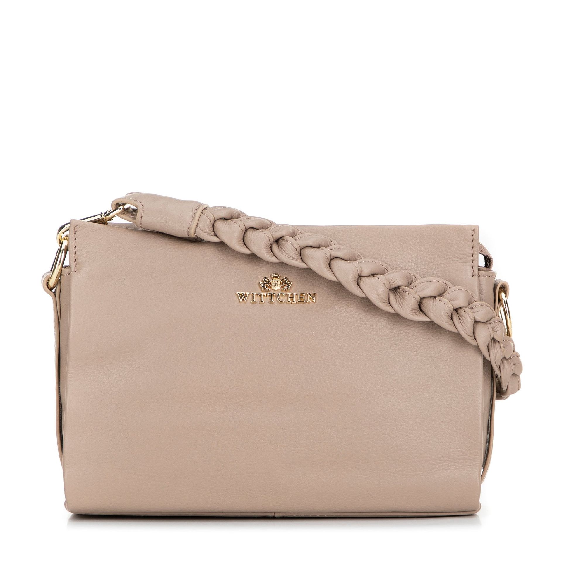 Damska crossbody z plecioną rączką beżowa