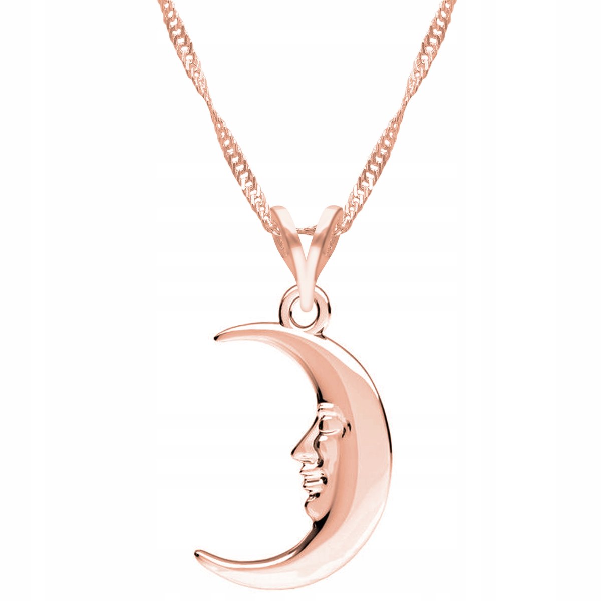 Łańcuszek złoty naszyjnik 925 Księżyc Moon