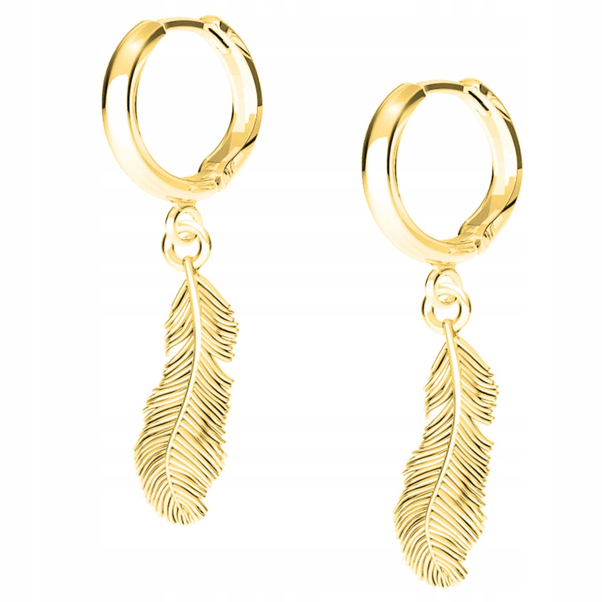 Kolczyki złote Piórko Pióro 925