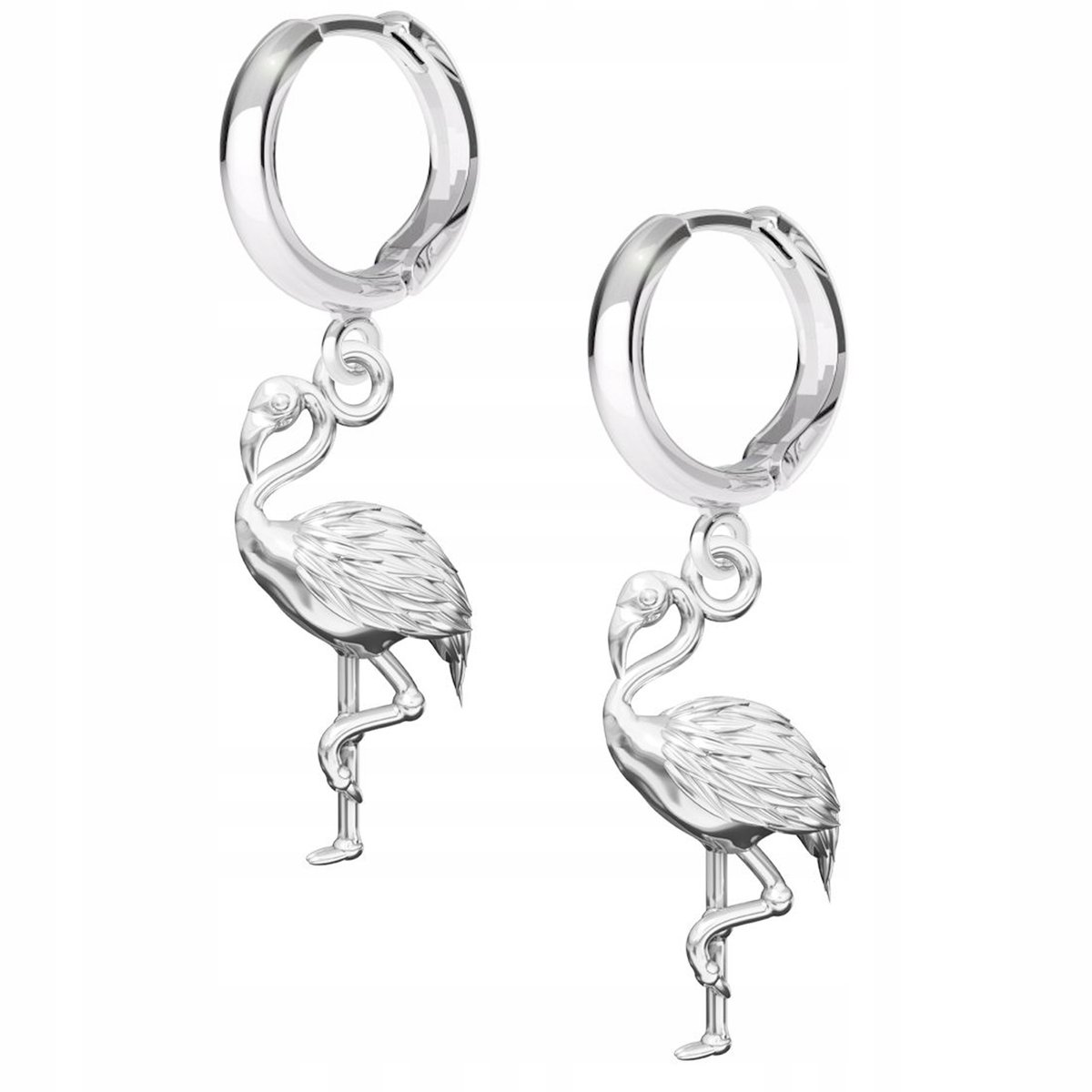 Kolczyki srebrne Flaming Zwierzę 925