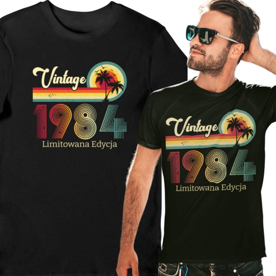 Koszulka na 40 urodziny męska Vintage 1984 limitowana edycja XL