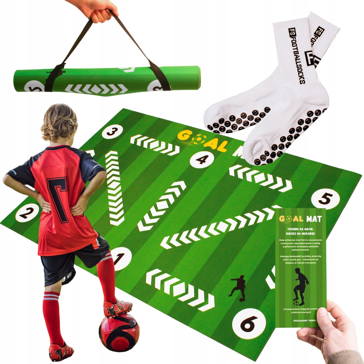 GOAL MAT Mata do Treningu Piłkarskiego TRENINGOWA Piłkarska SKARPETKI