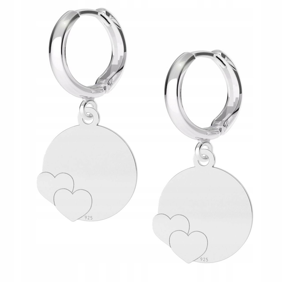 Kolczyki srebrne Blaszka Serce Heart 925