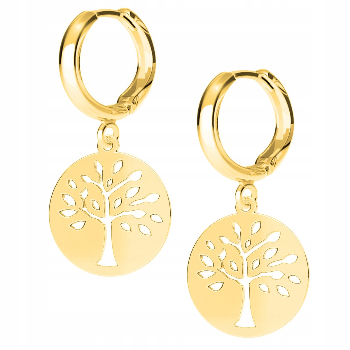 Kolczyki złote Drzewo Drzewko Tree 925