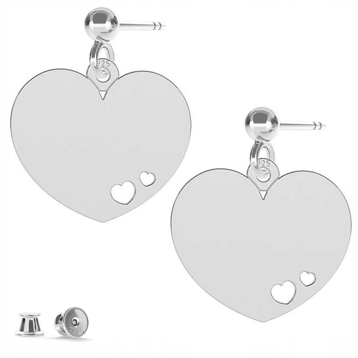 Kolczyki srebrne Serce Serduszko 925