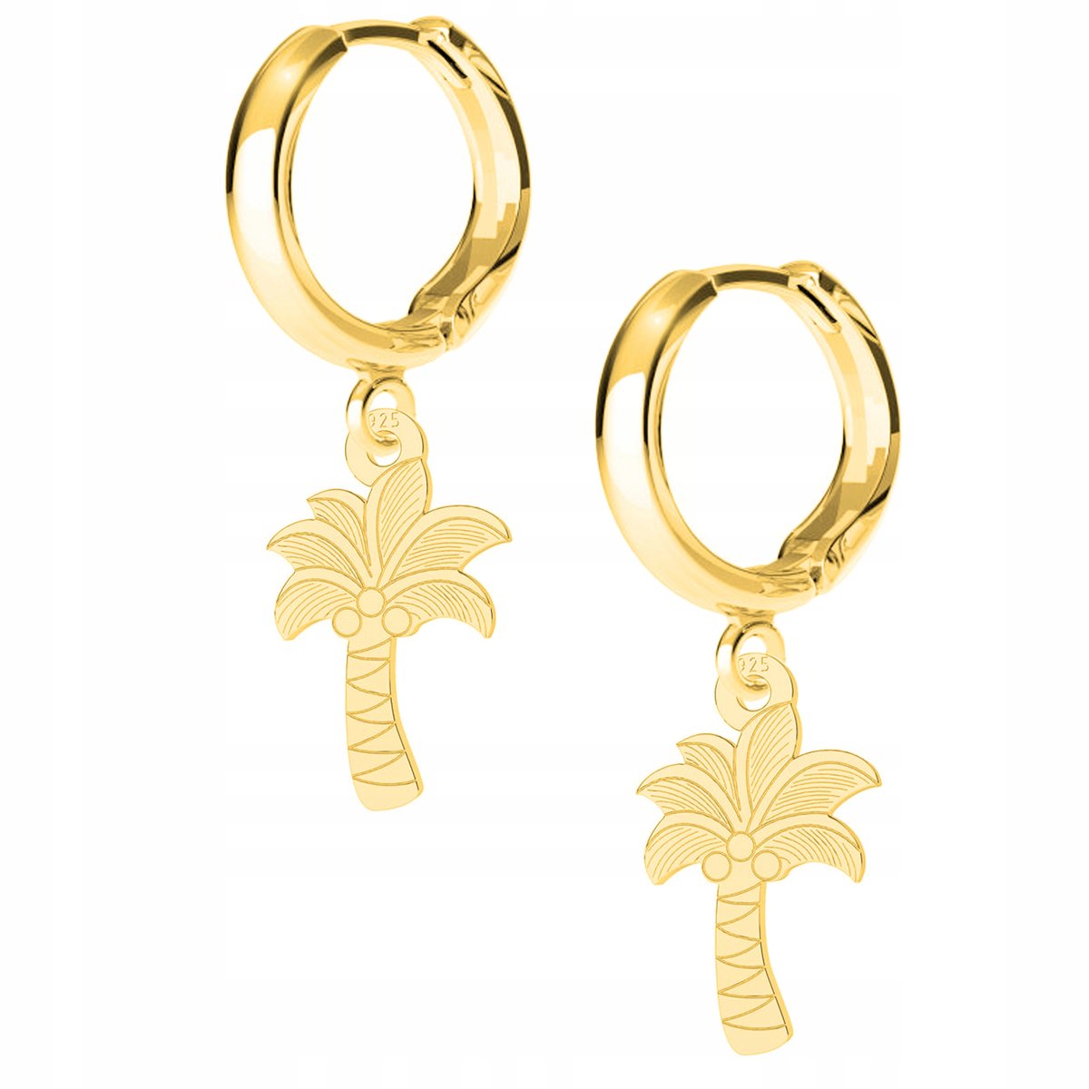 Kolczyki złote Palma Drzewo Tree Palm 925
