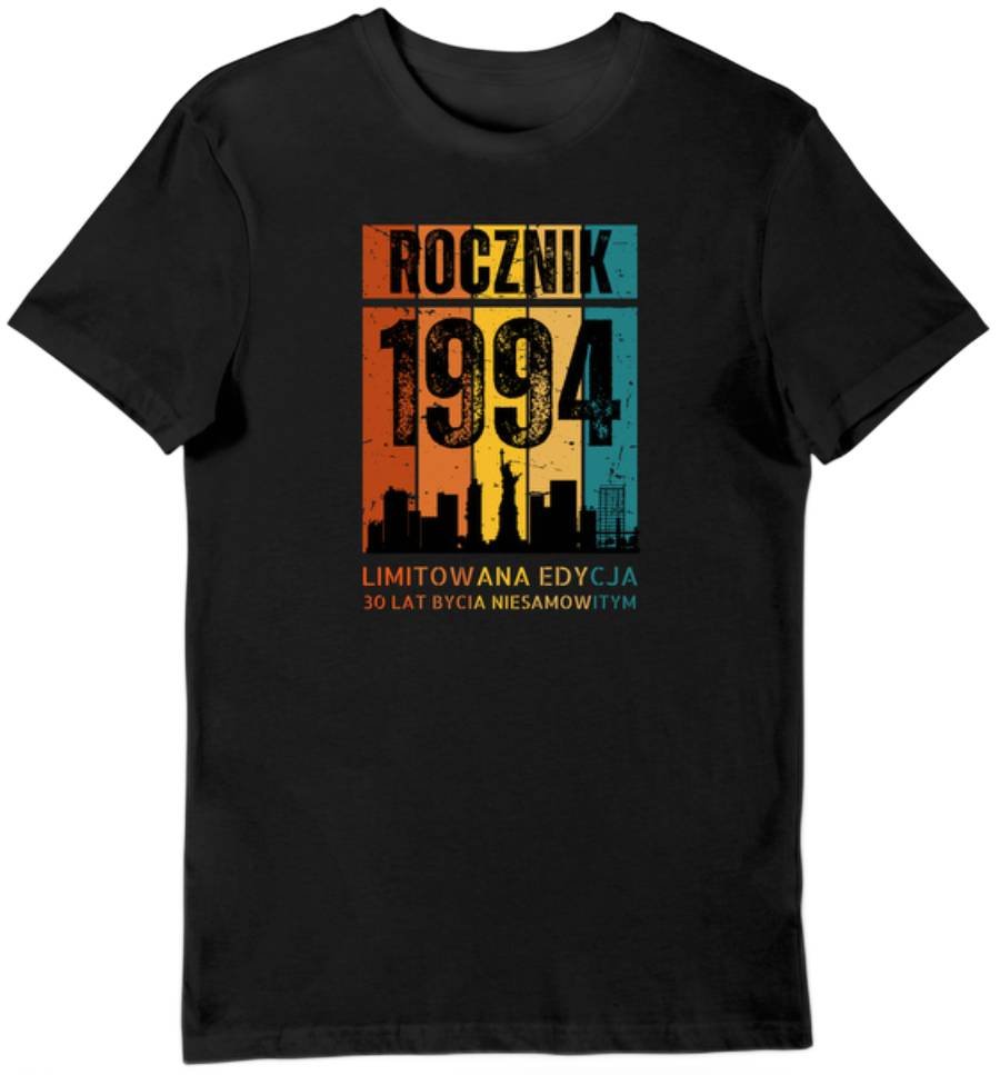 Koszulka na 30 urodziny Rocznik 1994 limitowana edycja czarna 3XL