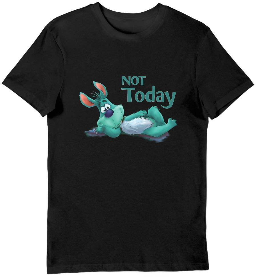 Koszulka męska z napisem not today czarna S