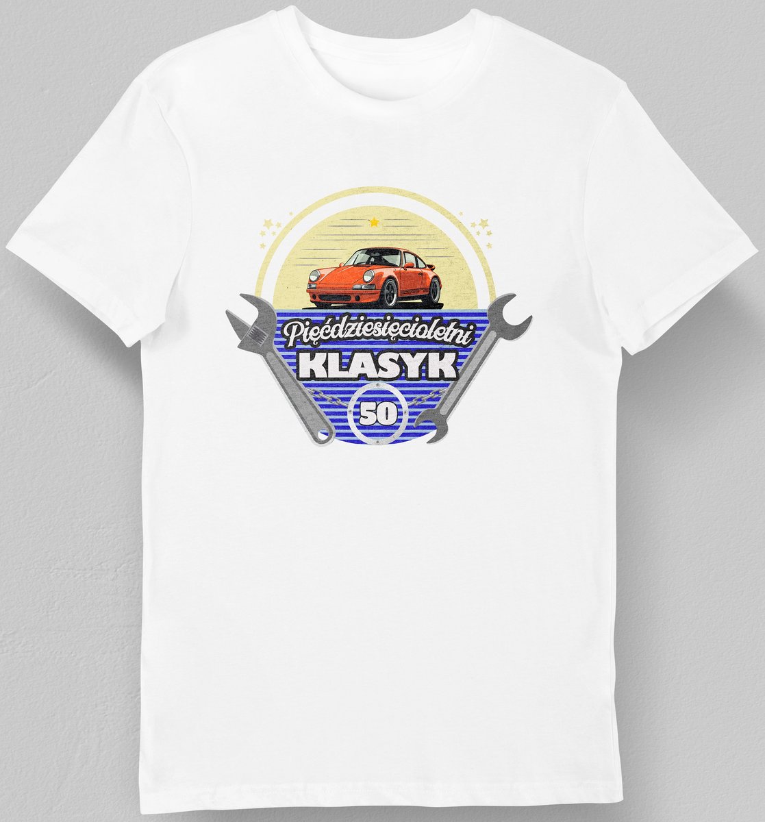 Koszulka na 50 urodziny pięćdziesięcioletni klasyk biała 2XL