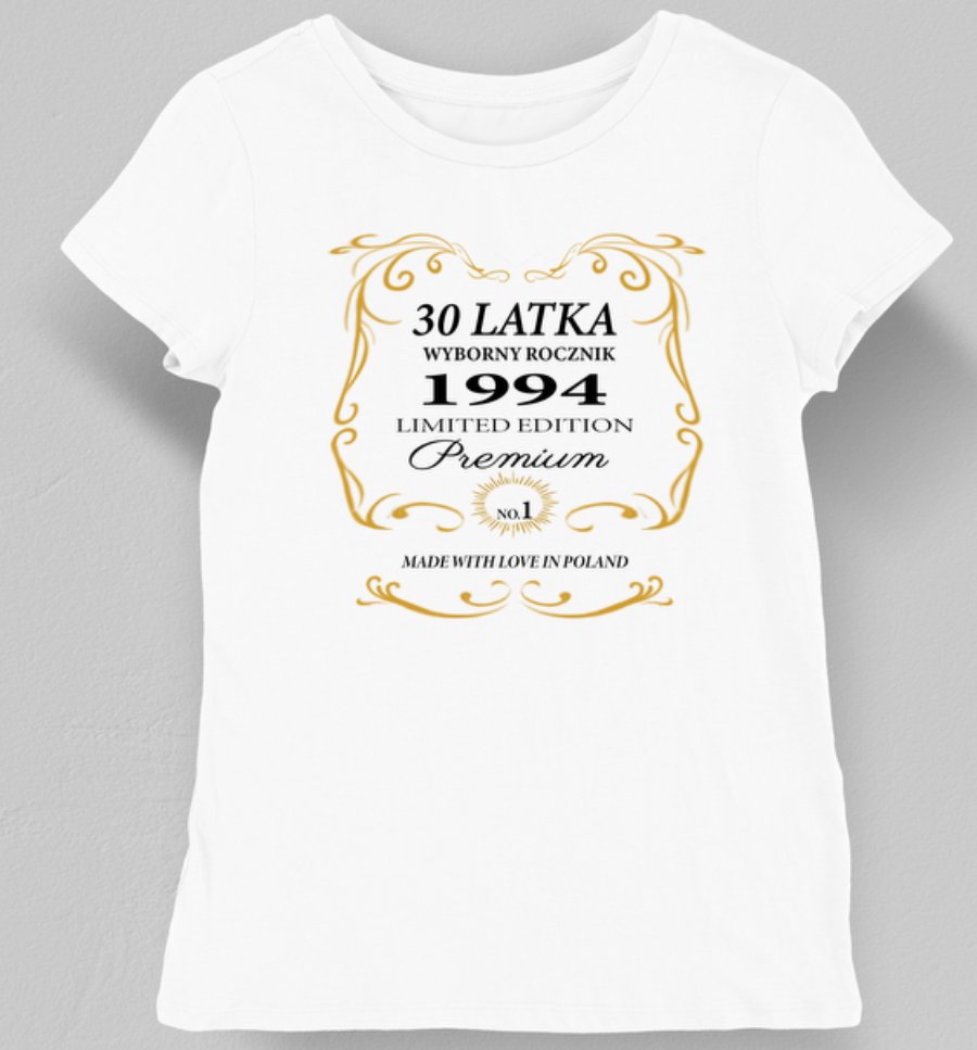 Koszulka damska 30 urodziny 1994 wyborny rocznik prezent na 30 XL