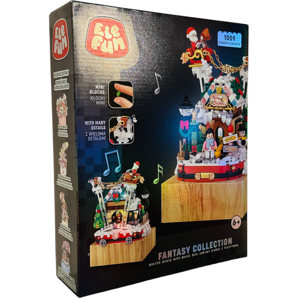 ELEFUN FANTASY COLLECTION WINTER HOUSE WITH MUSIC BOX ZIMOWY DOMEK Z POZYTYWKĄ 1238