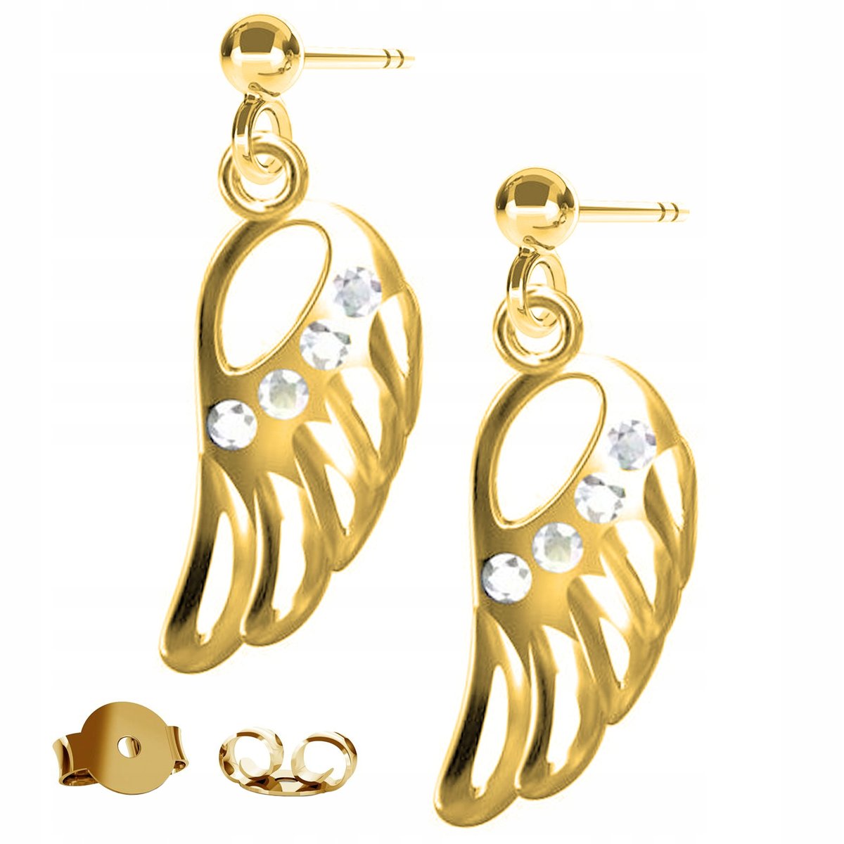 Kolczyki złote Skrzydło Wing 925